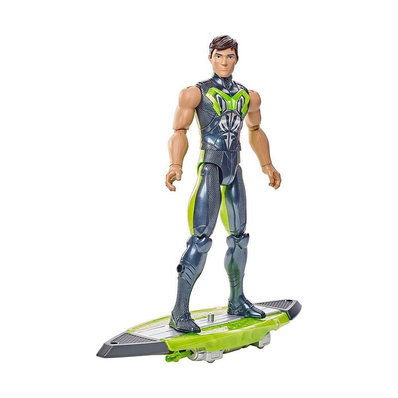 Boneco Max Steel Turbo Deslizador Lançador Aquático Mattel FDT74